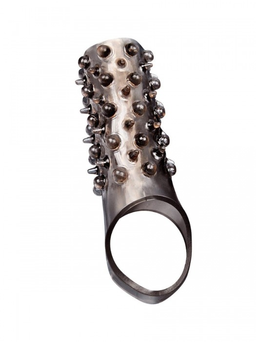 Дымчатая насадка на пенис с шипами и выпуклостями - 12,5 см. - Sex Expert - в Комсомольске-на-Амуре купить с доставкой