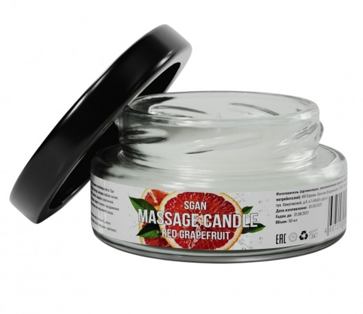Массажная свеча «Красный грейпфрут» - 50 мл. - SGAN - купить с доставкой в Комсомольске-на-Амуре
