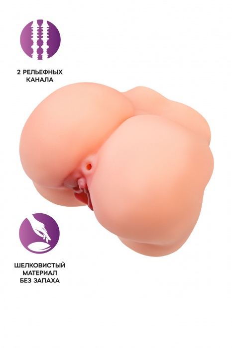 Реалистичный мастурбатор в форме попки с 2 любовными входами - No Name - в Комсомольске-на-Амуре купить с доставкой