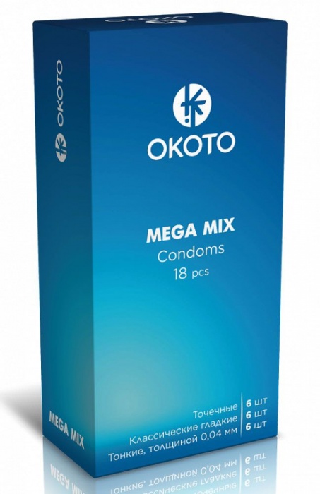 Презервативы OKOTO Mega Mix - 18 шт. - Sitabella - купить с доставкой в Комсомольске-на-Амуре