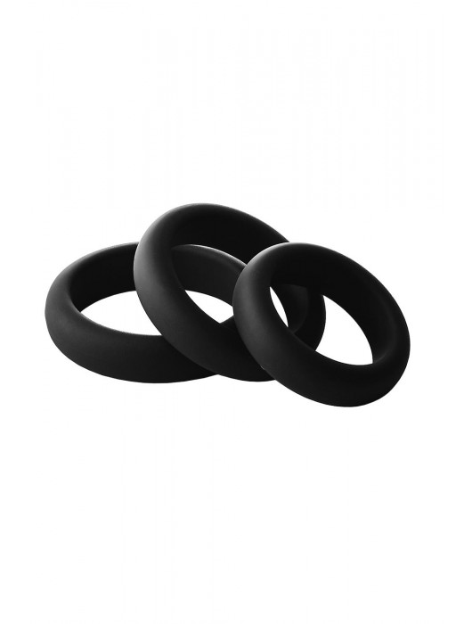 Набор из 3 черных эрекционных колец Smooth Silicone Cockring Pack - Dream Toys - в Комсомольске-на-Амуре купить с доставкой