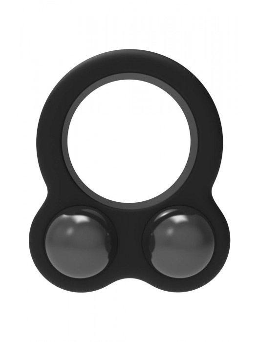 Черное эрекционное кольцо с утяжелителями Cockring Dual Weight - Dream Toys - в Комсомольске-на-Амуре купить с доставкой