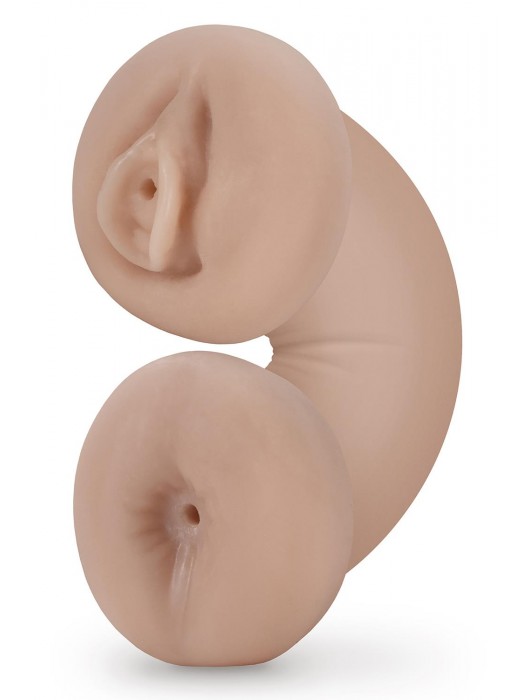 Телесный люминесцентный двусторонний мастурбатор Tasha - Blush Novelties - в Комсомольске-на-Амуре купить с доставкой