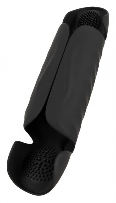 Черный вибромастурбатор с трехточечной стимуляцией Penis Trainer with 3 Point Stimulation - Orion - в Комсомольске-на-Амуре купить с доставкой