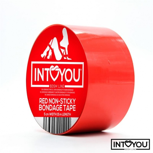 Красный скотч для фиксации Non-Sticky Bondage Tape - 15 м. - Intoyou - купить с доставкой в Комсомольске-на-Амуре