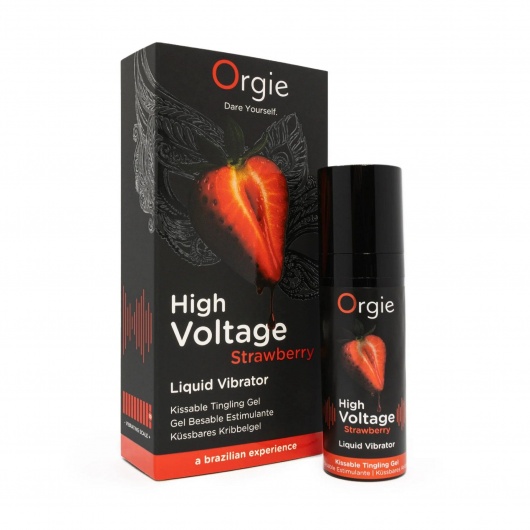 Жидкий вибратор Orgie High Voltage Strawberry - 15 мл. - ORGIE - купить с доставкой в Комсомольске-на-Амуре