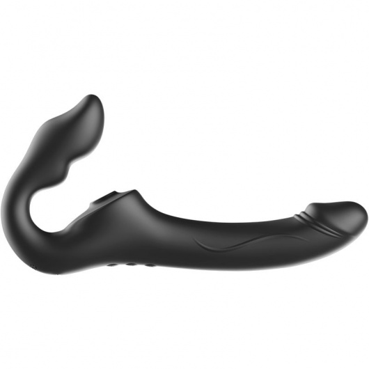 Черный безремневой страпон с 3 моторами - Ibiza - купить с доставкой в Комсомольске-на-Амуре