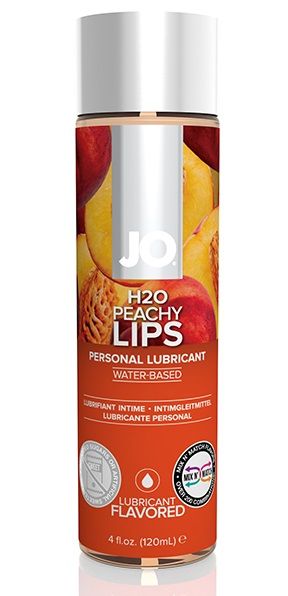 Лубрикант на водной основе с ароматом персика JO Flavored Peachy Lips - 120 мл. - System JO - купить с доставкой в Комсомольске-на-Амуре