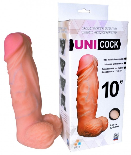 Фаллическая насадка Харнесс UNICOCK 10  - 25 см. - LOVETOY (А-Полимер) - купить с доставкой в Комсомольске-на-Амуре