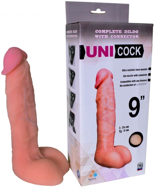 Фаллическая насадка Харнесс UNICOCK 9  - 24 см. - LOVETOY (А-Полимер) - купить с доставкой в Комсомольске-на-Амуре