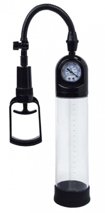 Чёрная вакуумная помпа A-toys с манометром и прозрачной колбой - A-toys - в Комсомольске-на-Амуре купить с доставкой Чёрная вакуумная помпа A-toys с манометром и прозрачной колбой - A-toys - в Комсомольске-на-Амуре купить с доставкой