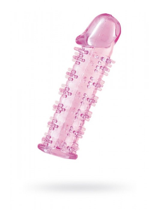 Гелевая розовая насадка на фаллос с шипами - 12 см. - Toyfa Basic - в Комсомольске-на-Амуре купить с доставкой
