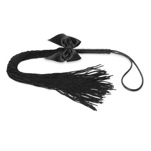 Чёрная плётка Lilly Whip Bijoux - Bijoux Indiscrets - купить с доставкой в Комсомольске-на-Амуре