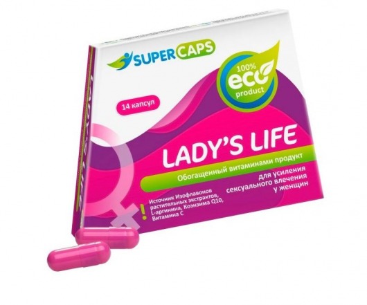 Возбуждающие капсулы Ladys Life - 14 капсул (0,35 гр.) - SuperCaps - купить с доставкой в Комсомольске-на-Амуре