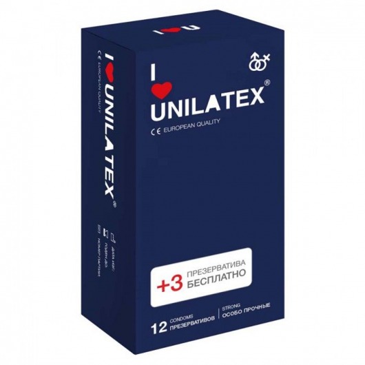 Ультрапрочные презервативы Unilatex Extra Strong - 12 шт. + 3 шт. в подарок - Unilatex - купить с доставкой в Комсомольске-на-Амуре