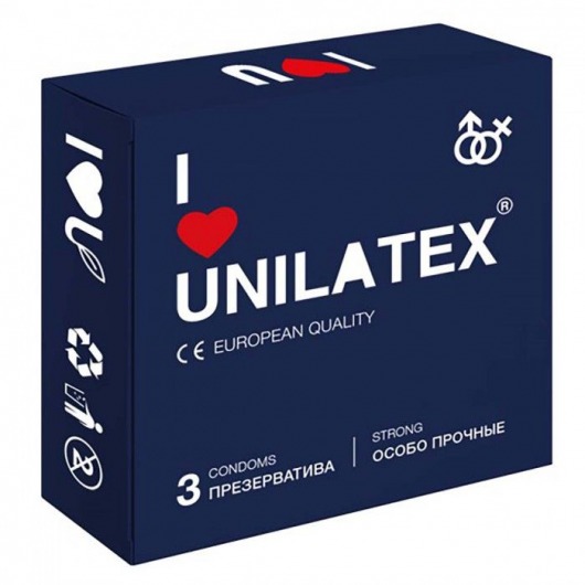 Ультрапрочные презервативы Unilatex Extra Strong - 3 шт. - Unilatex - купить с доставкой в Комсомольске-на-Амуре