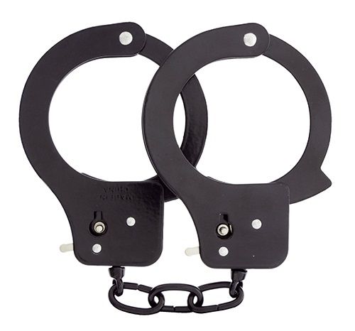 Чёрные наручники из листового металла BONDX METAL CUFFS BLACK - Dream Toys - купить с доставкой в Комсомольске-на-Амуре