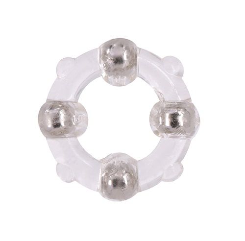 Эрекционное кольцо с 4 бусинами MENZSTUFF STUD RING CLEAR - Dream Toys - в Комсомольске-на-Амуре купить с доставкой