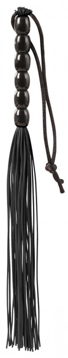 Чёрная мини-плеть из резины Rubber Mini Whip - 22 см. - Blush Novelties - купить с доставкой в Комсомольске-на-Амуре