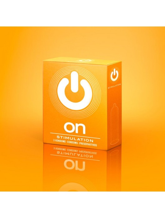 Презервативы ON) Stimulation с точками - 3 шт. - ON) - купить с доставкой в Комсомольске-на-Амуре