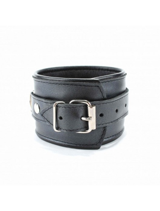 Наручники из гладкой кожи - БДСМ Арсенал - купить с доставкой в Комсомольске-на-Амуре