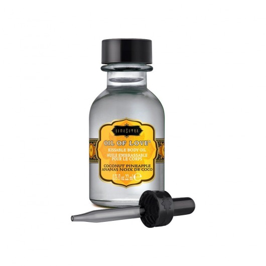 Масло для ласк с ароматом кокоса и ананаса Oil of Love Coconut Pineapple - 22 мл. - Kama Sutra - купить с доставкой в Комсомольске-на-Амуре