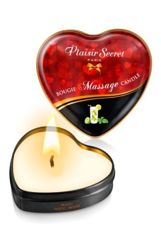 Массажная свеча с ароматом мохито Bougie Massage Candle - 35 мл. - Plaisir Secret - купить с доставкой в Комсомольске-на-Амуре