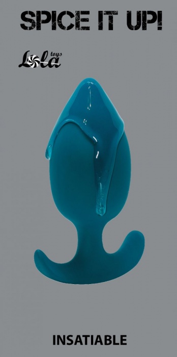 Бирюзовая анальная пробка Insatiable - 10,5 см. - Lola Games