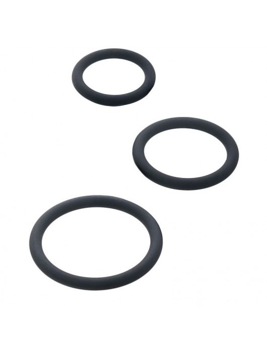 Набор из 3 чёрных эрекционных колец - ToyFa - в Комсомольске-на-Амуре купить с доставкой