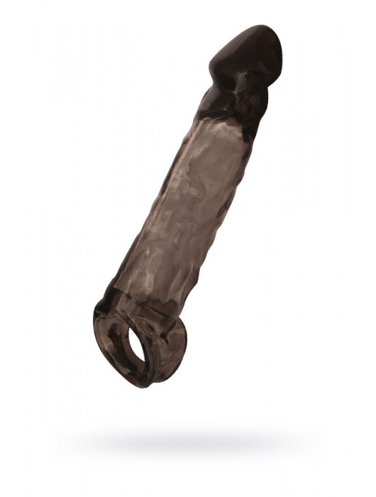 Чёрная насадка на пенис Tс подхватом - 19,5 см. - ToyFa - в Комсомольске-на-Амуре купить с доставкой