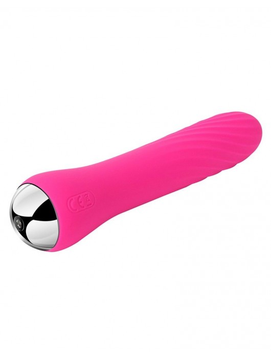 Вибратор со спиралевидным рельефом и функцией нагрева Anya Plum Red - 19,6 см. - Svakom