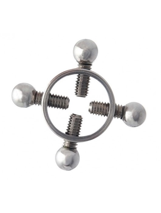 Серебристые зажимы для сосков на винтах - ToyFa - купить с доставкой в Комсомольске-на-Амуре