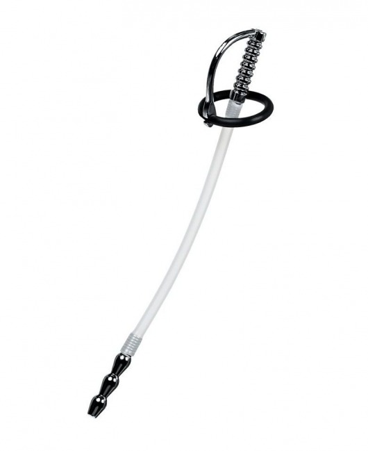 Силиконовый уретральный плаг со сменными фиксирующими кольцами Metal - ToyFa - купить с доставкой в Комсомольске-на-Амуре