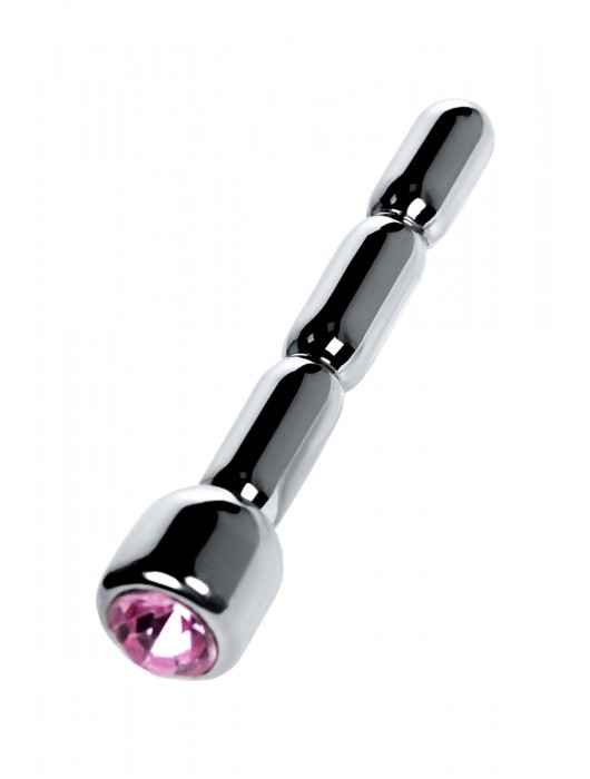 Серебристый уретральный плаг со стразом - 7 см. - ToyFa - купить с доставкой в Комсомольске-на-Амуре
