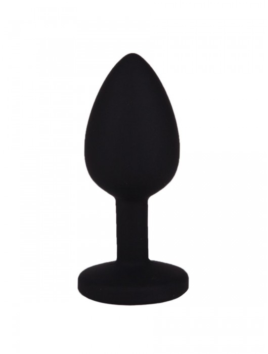 Чёрная анальная втулка с красным кристаллом - 7,3 см. - Джага-Джага - купить с доставкой в Комсомольске-на-Амуре