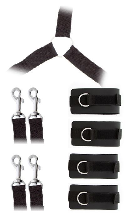 Комплект наручников и поножей LUXURIOUS BED RESTRAINT CUFF SET - Blush Novelties - купить с доставкой в Комсомольске-на-Амуре