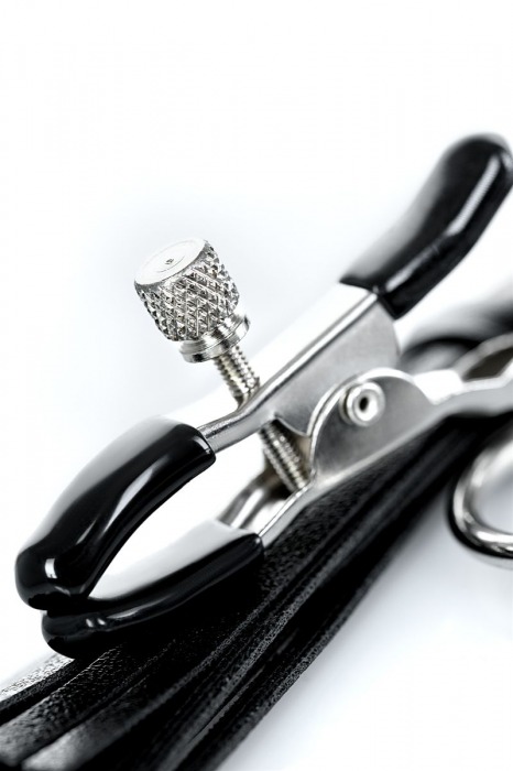 Черно-серебристые зажимы для сосков Theatre с кисточками - ToyFa - купить с доставкой в Комсомольске-на-Амуре