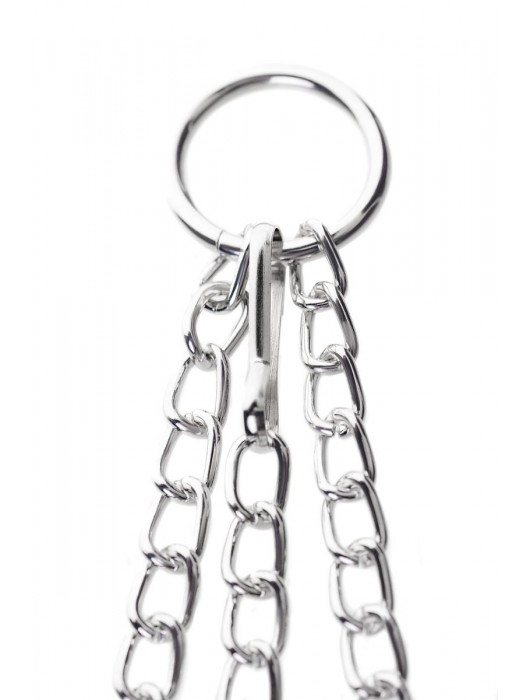 Серебристо-чёрные зажимы для сосков с кольцом для пениса TOYFA Metal - ToyFa - купить с доставкой в Комсомольске-на-Амуре