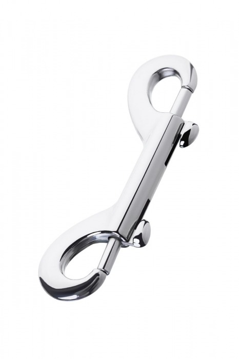 Серебристый двухсторонний карабин TOYFA Metal - ToyFa - купить с доставкой в Комсомольске-на-Амуре