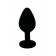Чёрная силиконовая анальная пробка с изумрудным кристаллом - 7 см. - Kanikule - купить с доставкой в Комсомольске-на-Амуре